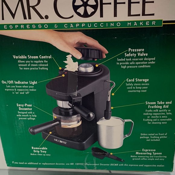 Mr. Coffee Steam Espresso and Cappuccino Maker Model ECM91 New in Sealed Box - Picture 4 of 6